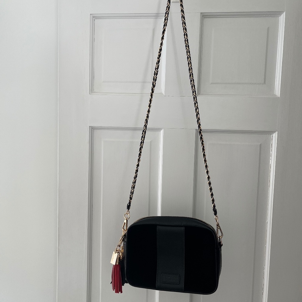 Pom Pom London City Suede and Leather Bag